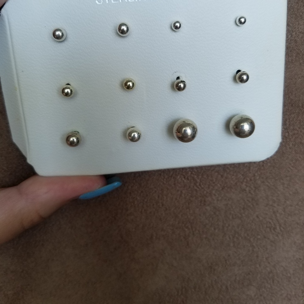 Used Mix of Sterling Silver Stud Earrings